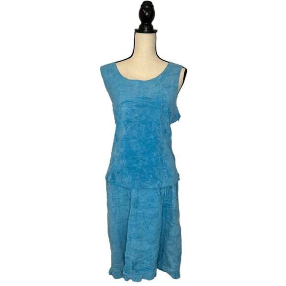 New with Tags Clothes By Revue Blue Leather Top With Matching Skirt Size 12 - Picture 2 of 8